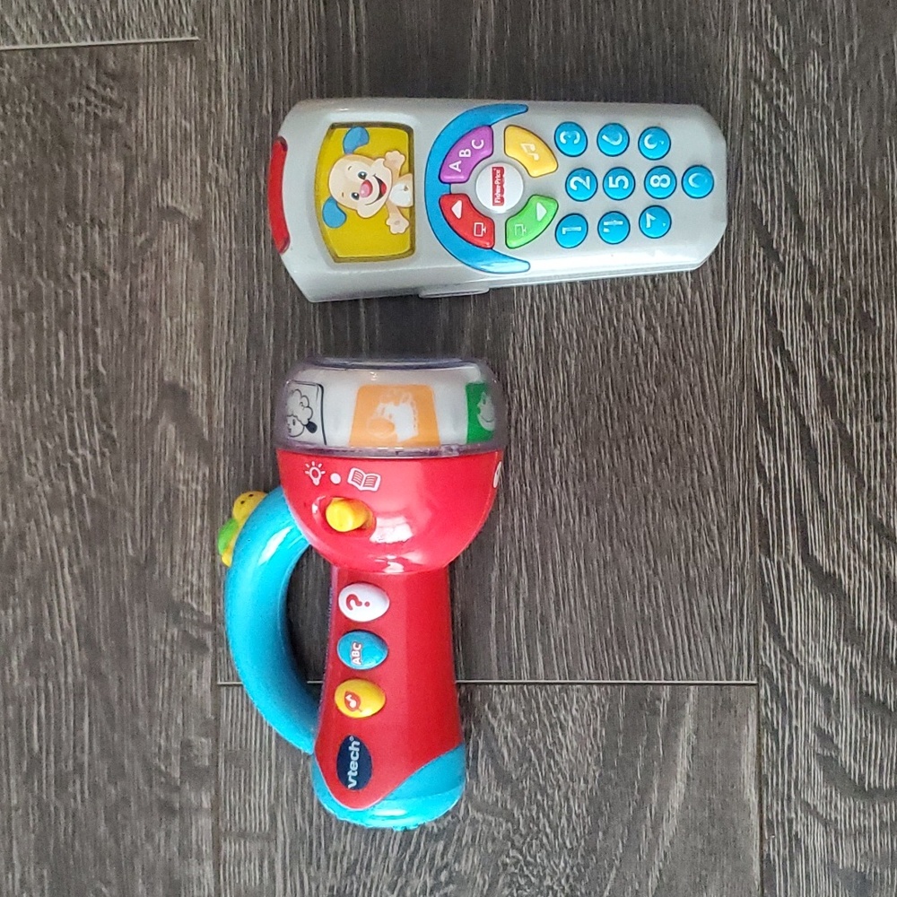 Kids Toy Lot -Vtech  Animal Learning Flashlight & Fisher-Price Learning Remote
